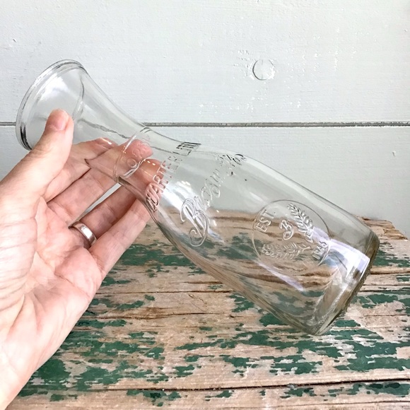 Vintage Dining Braswells Quarter Liter Glass Jar Carafe Bottle For